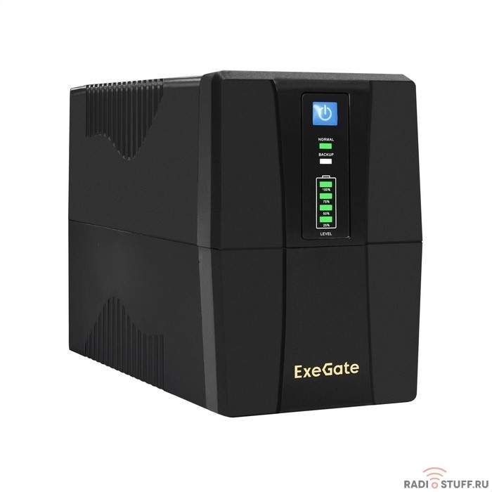 Exegate EX292786RUS ИБП ExeGate Power Back BNB-1000.LED.AVR.2SH.RJ.USB <1000VA/550W,LED, AVR, 2*Schuko, RJ45/11,USB, Black>