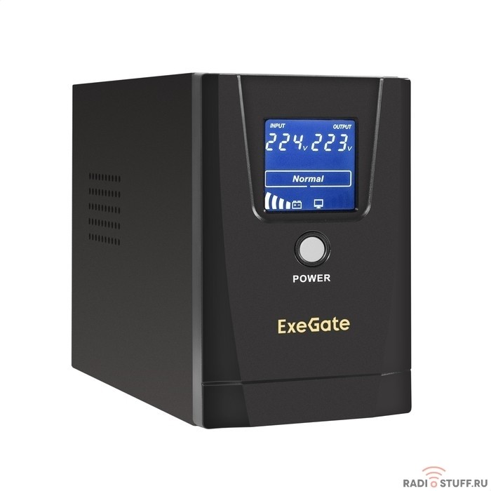 Exegate EX294613RUS ИБП ExeGate Power Smart ULB-500.LCD.AVR.2SH <500VA/300W, LCD, AVR, 2*Schuko, металлический корпус, Black>